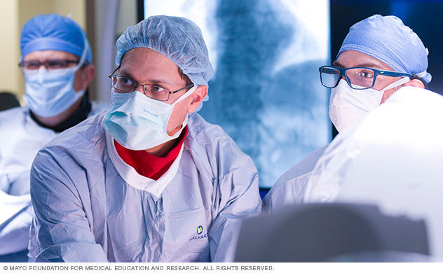 Minimally invasive surgical techniques are used when possible.
